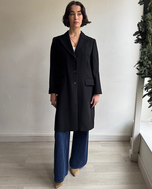 Black Wool Coat ~ Size 14