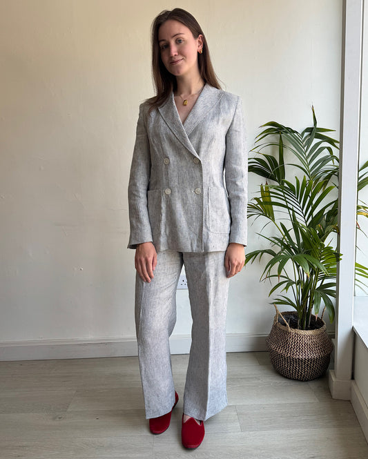 Linen Trouser Suit ~ Size 8/10