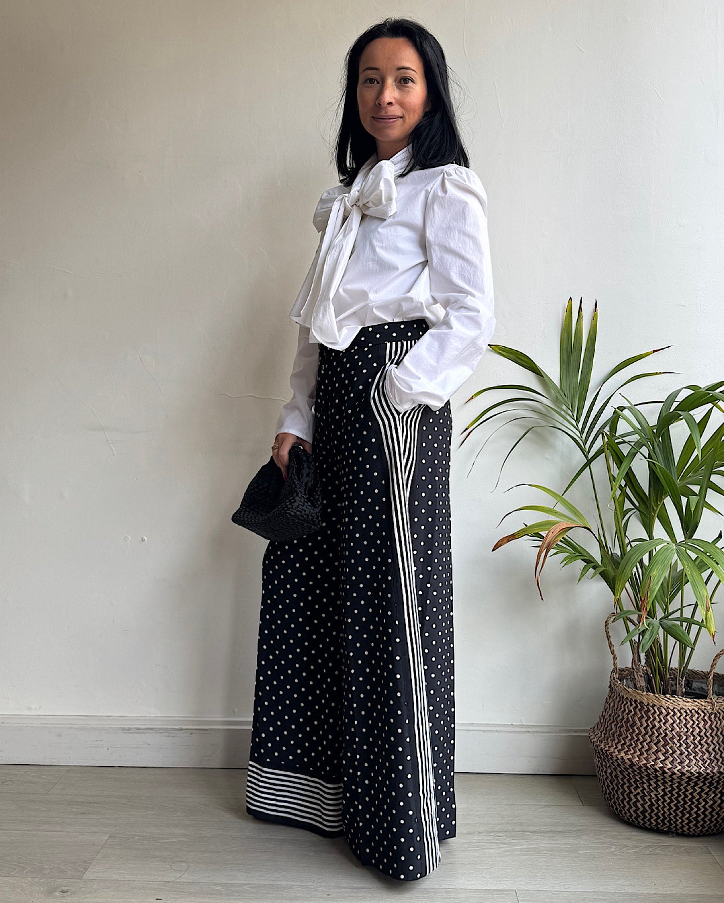 Monochrome Silk Trousers ~ Size 8/10