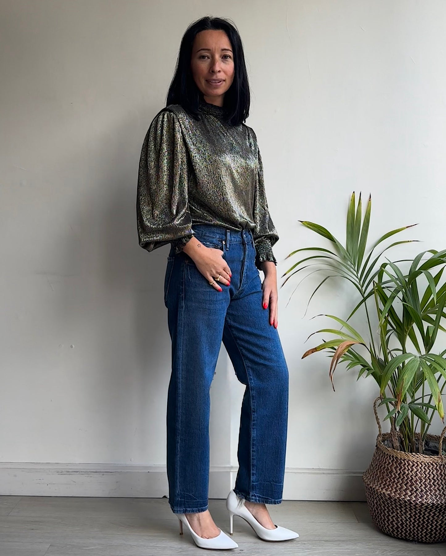 Metallic Lurex Blouse ~ Size XS