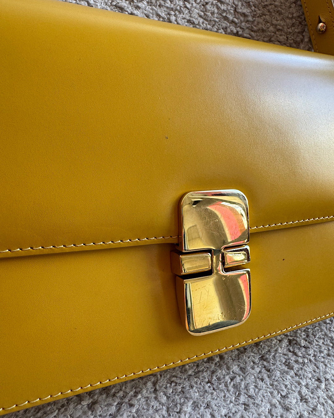 APC Mustard Leather Shoulder Bag