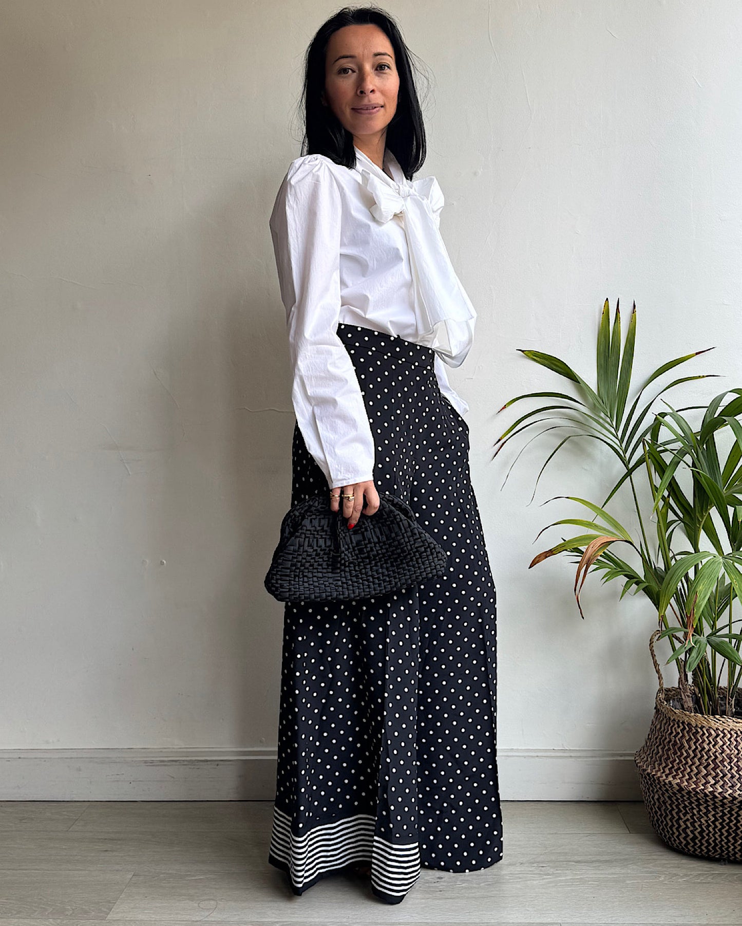 Monochrome Silk Trousers ~ Size 8/10