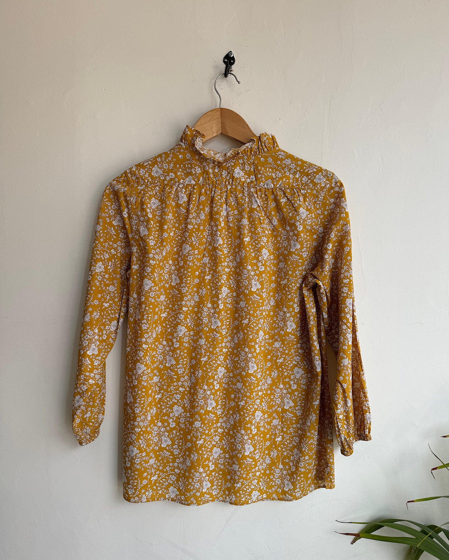 SALE - Mustard Floral Blouse ~ Size 10