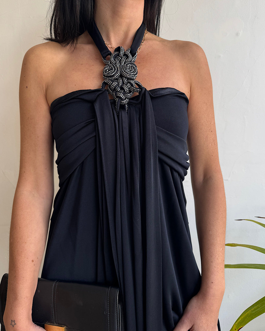 DVF Black Halterneck Gown ~ Size 10