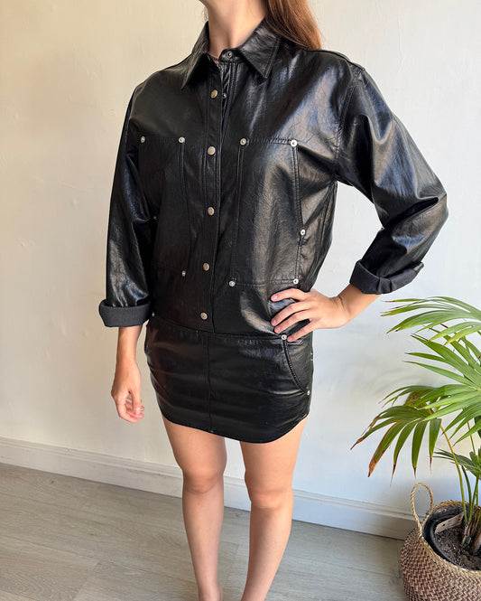 Faux Leather Dress ~ Size 8