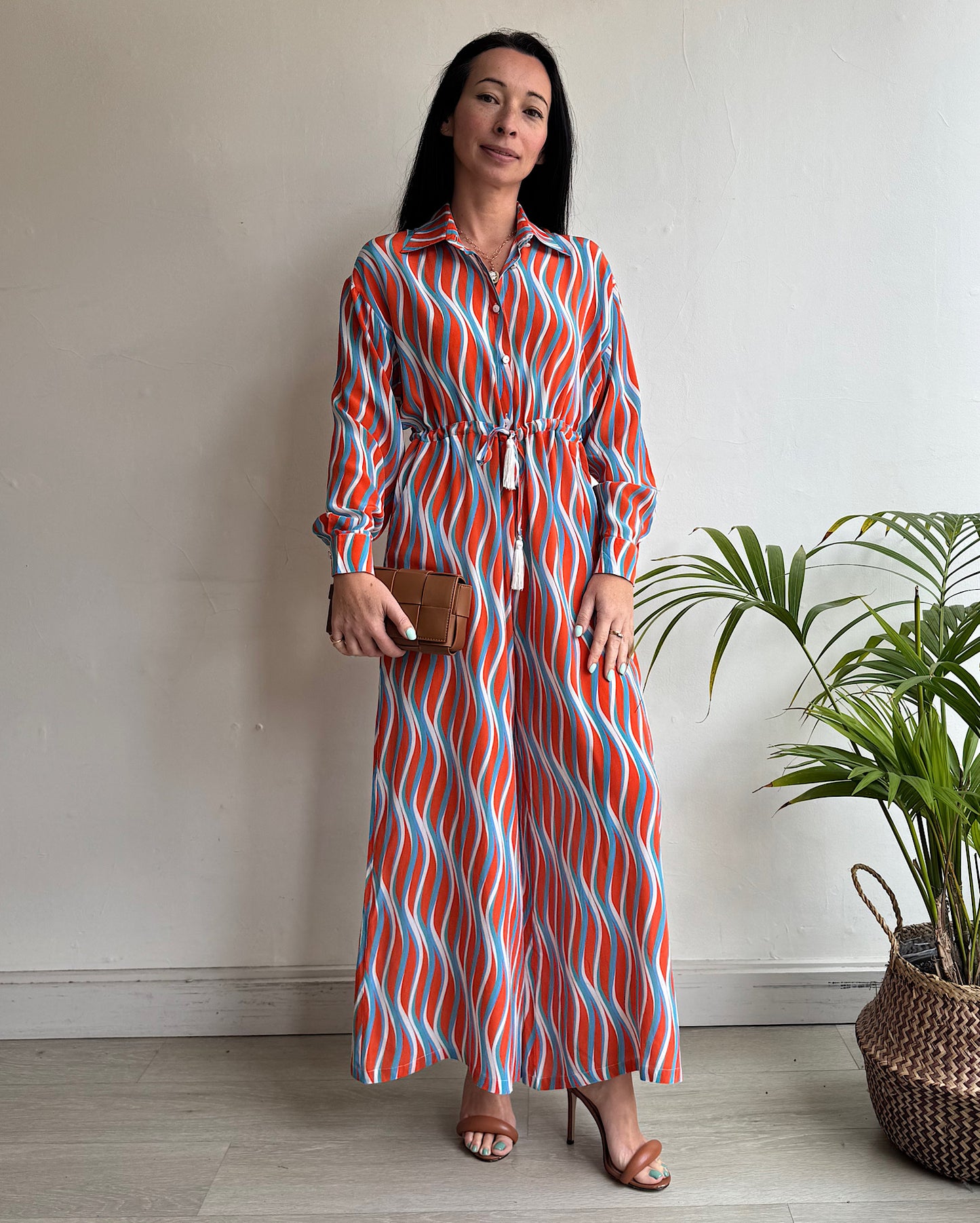Paolita Geometric Silk Jumpsuit ~ Size XS