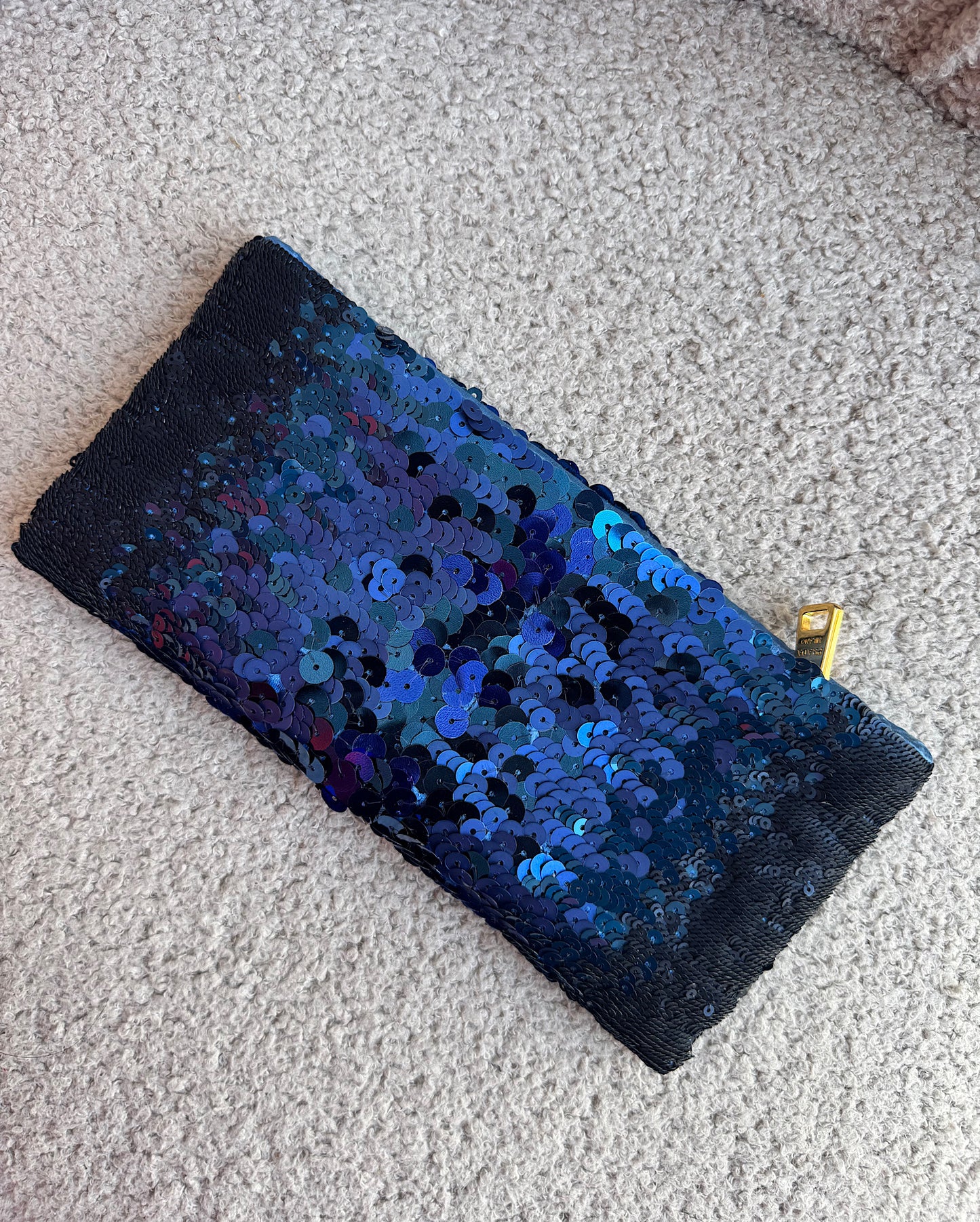 Prada Blue Sequin Clutch