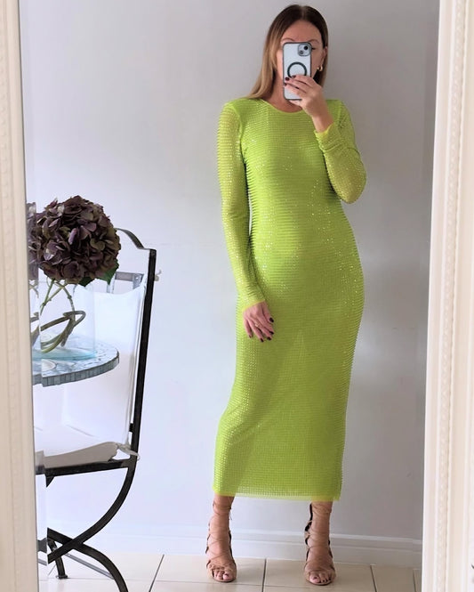 Green Embellished Dress ~ Size 12