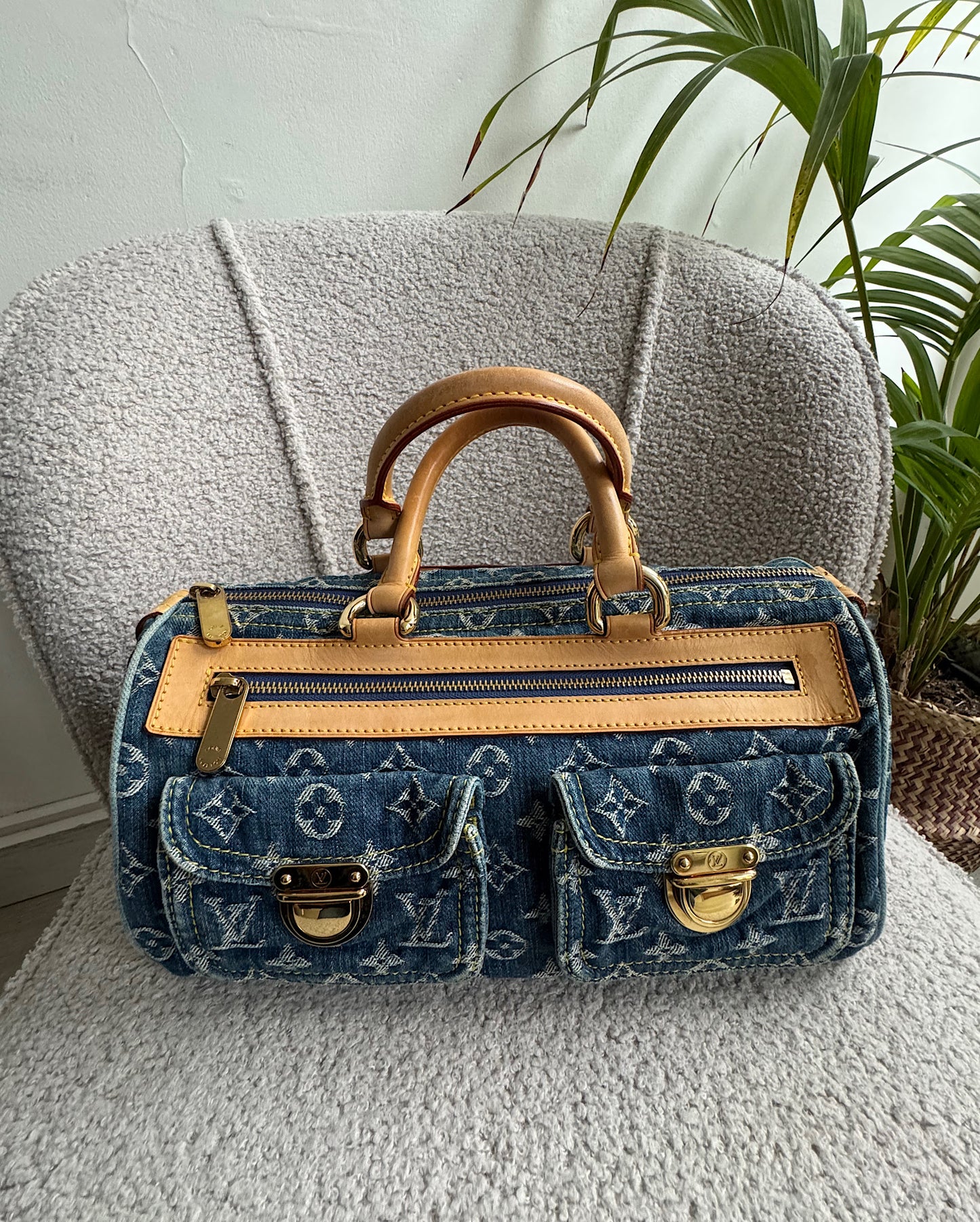Vintage Denim Speedy Bag