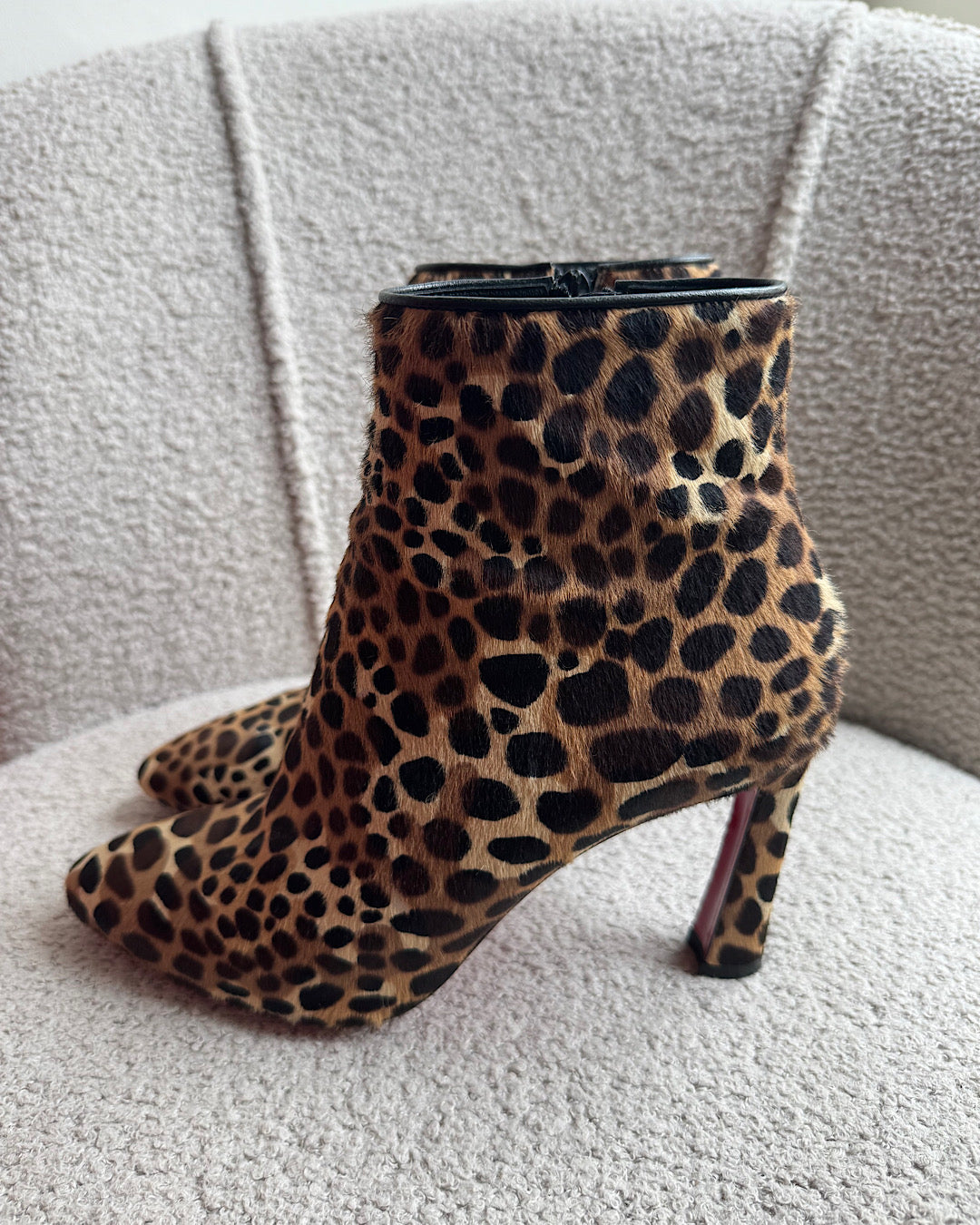 Louboutin Leopard Print Ankle Boots ~ Size 4.5