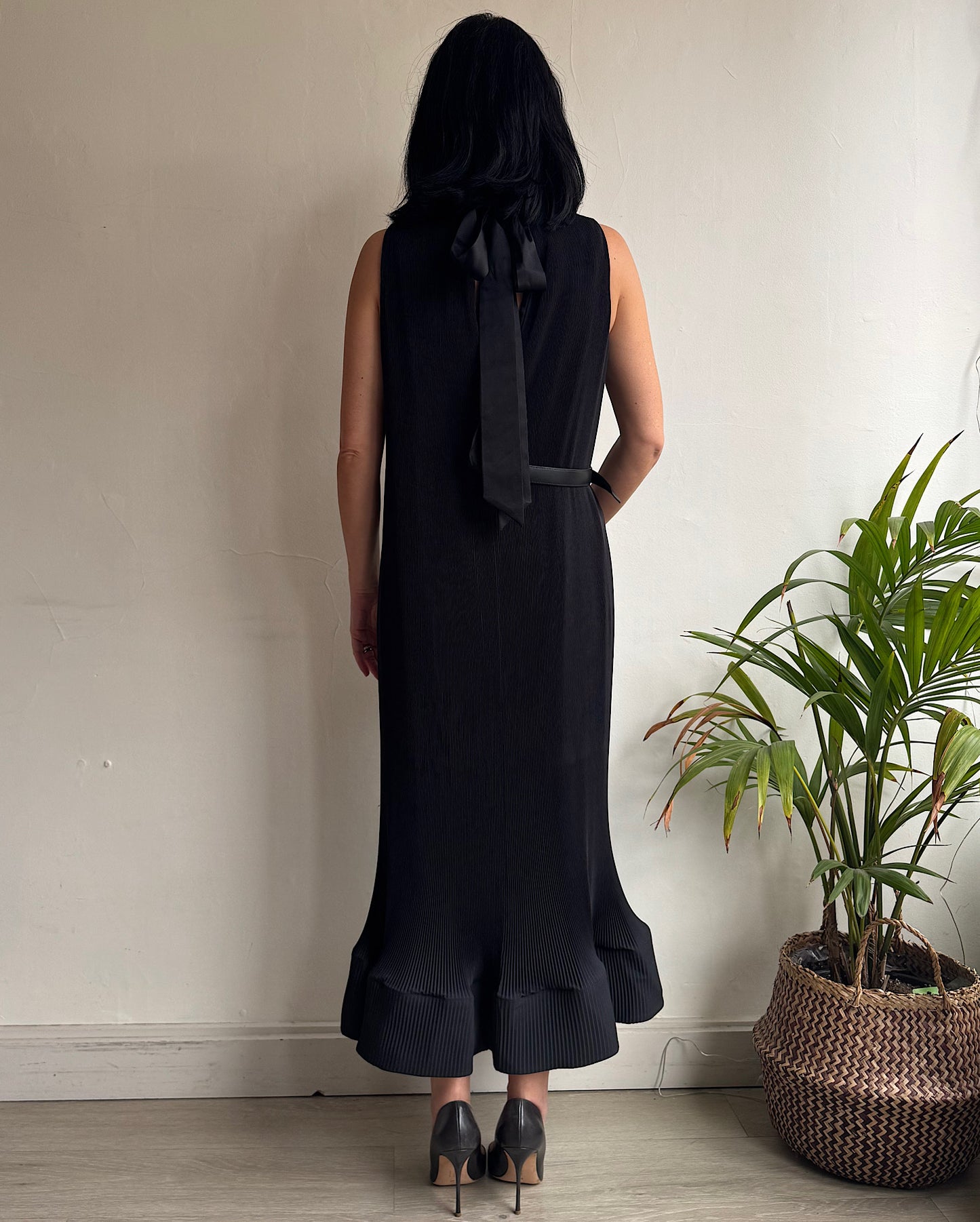 Black Pleated Dress ~ Size S