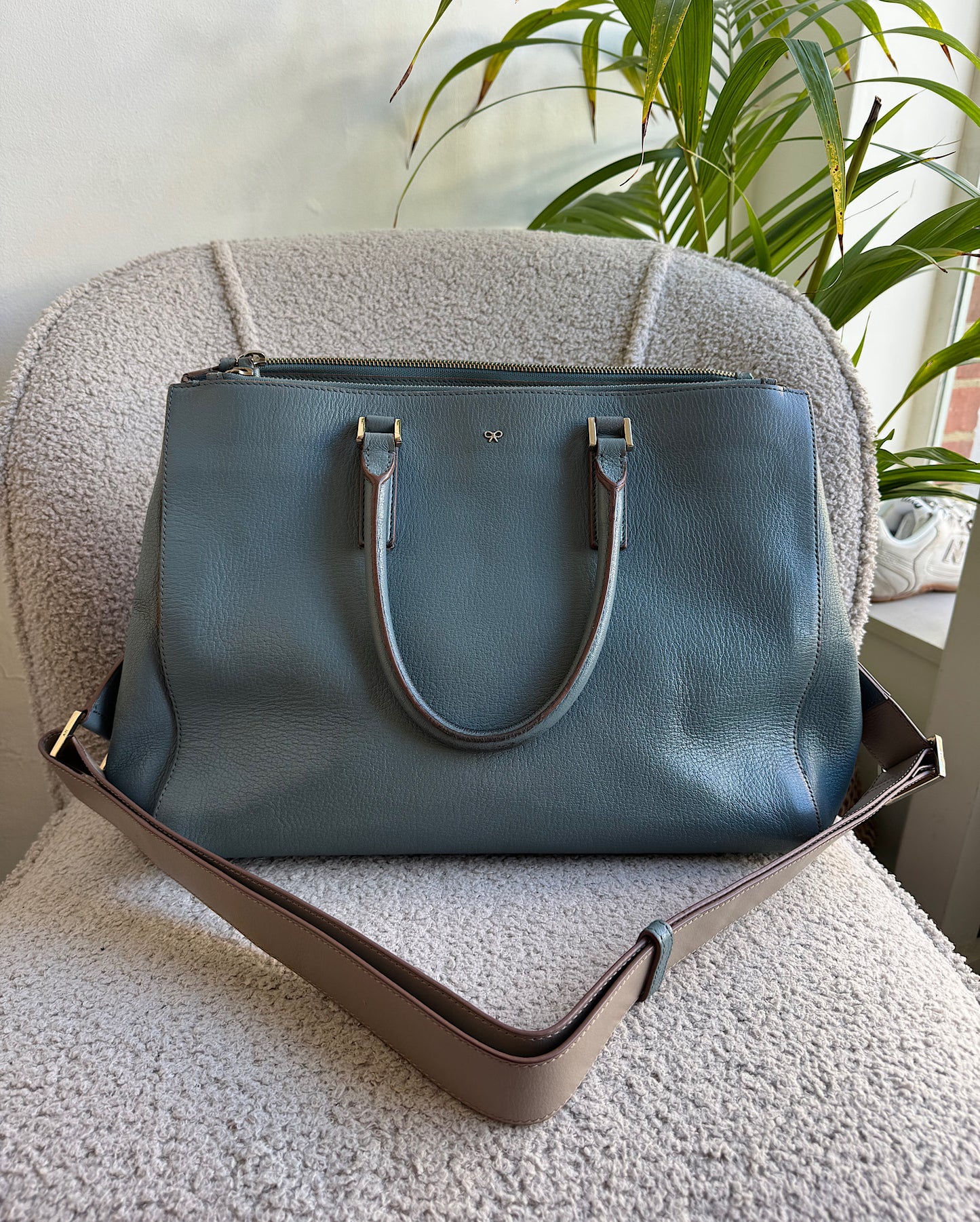 Teal Leather Tote