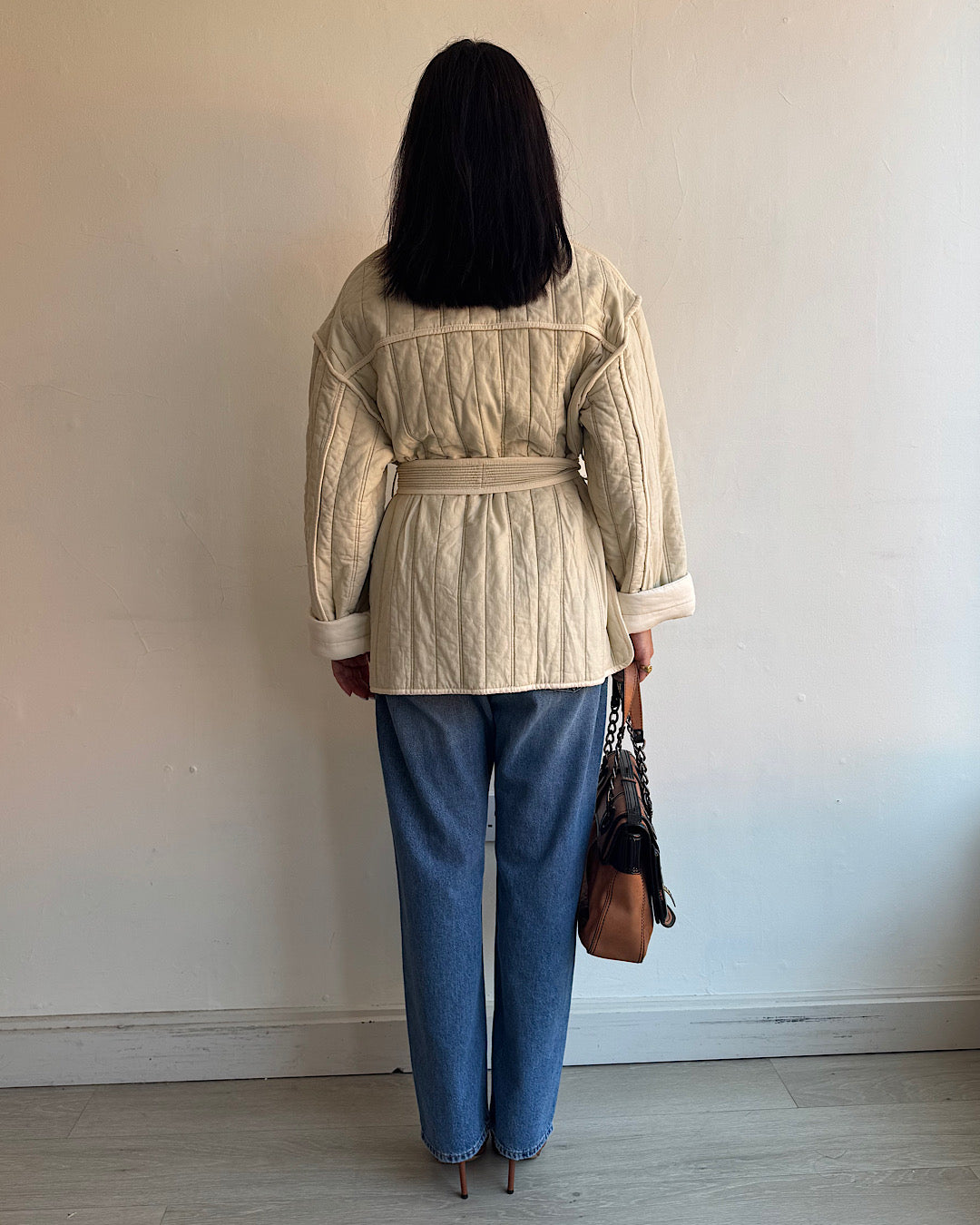 Soeur Cream Quilted Jacket ~ Size M