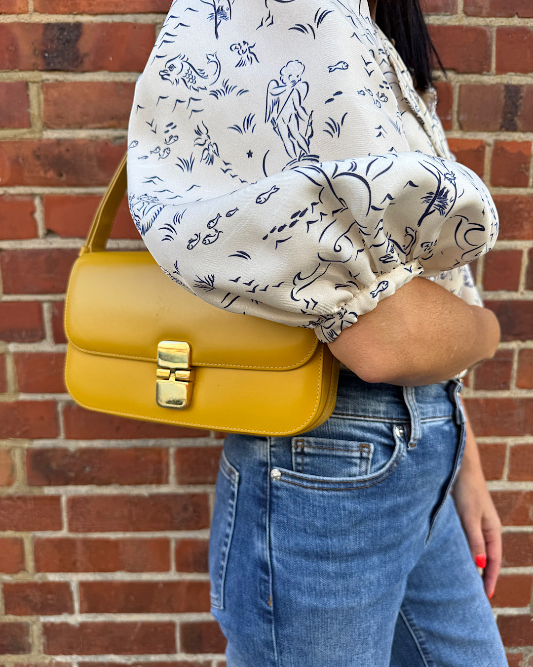 APC Mustard Leather Shoulder Bag