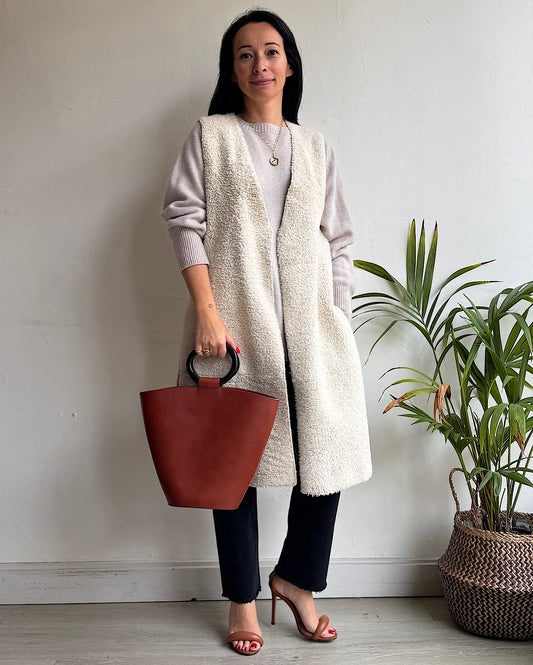 Cream Shearling Gilet ~ Size L