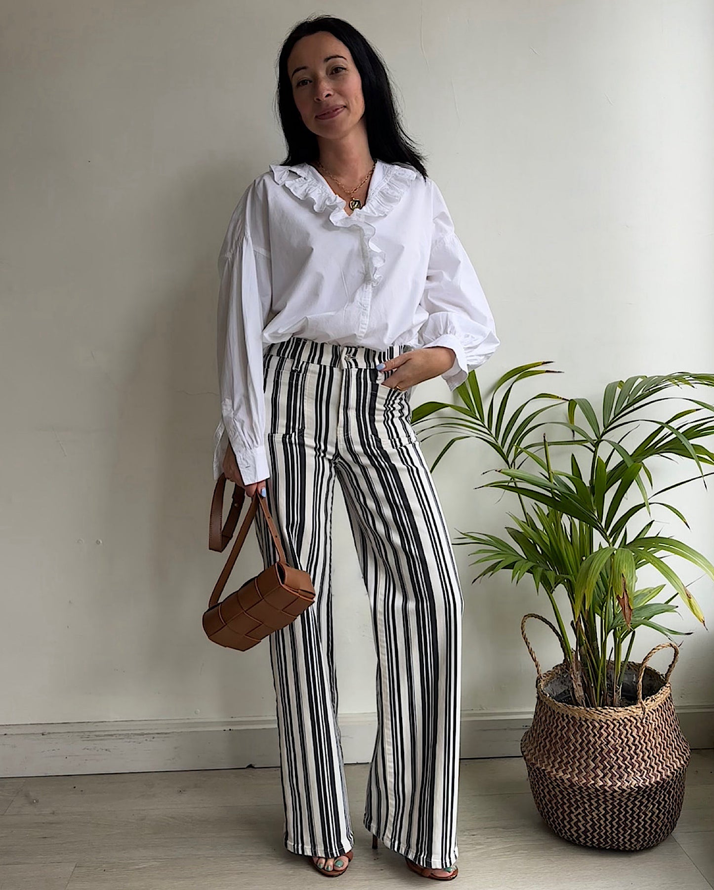 White Romantic Frill Shirt ~ Size S