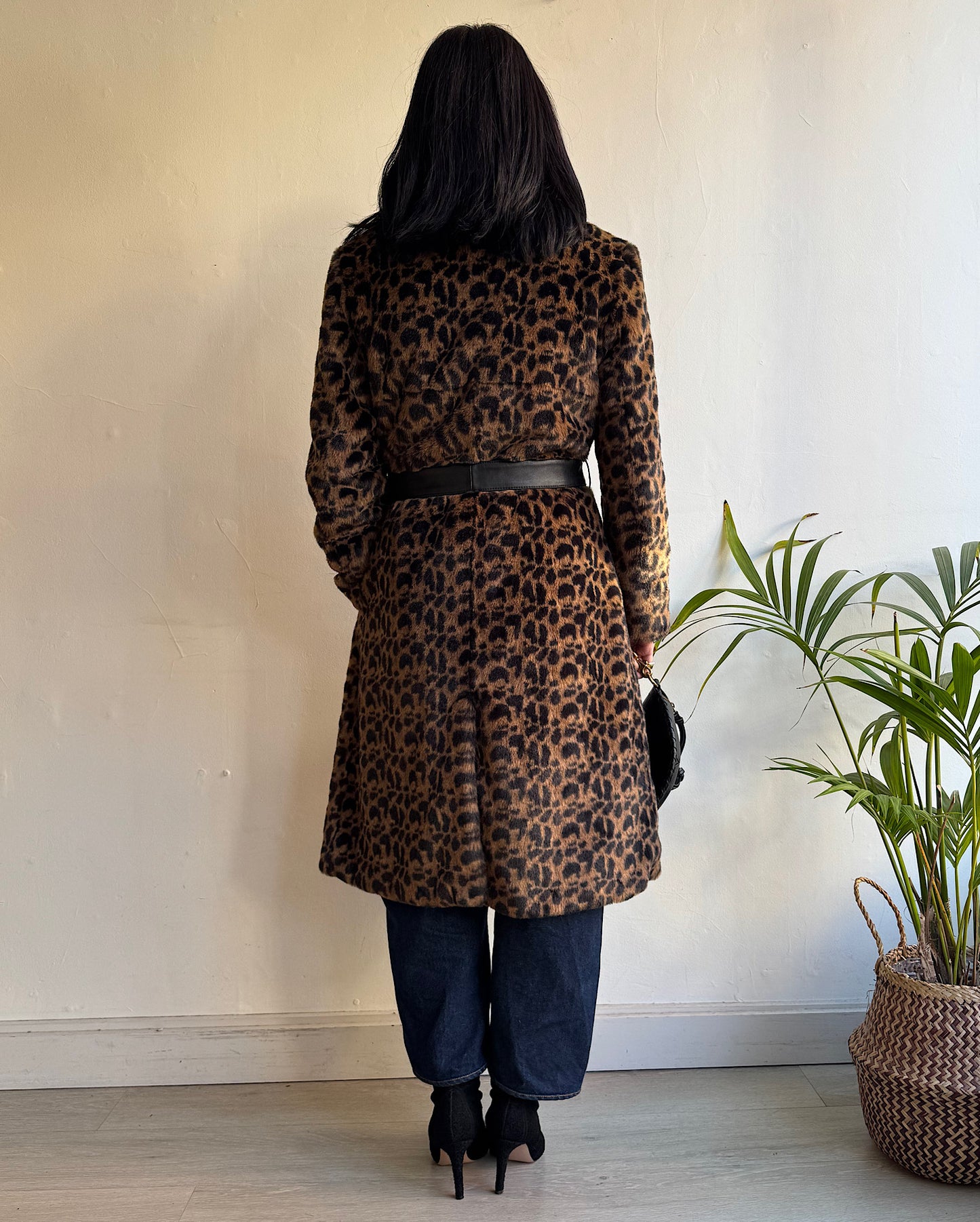 Animal Print Faux Fur Coat ~ Size 8/10