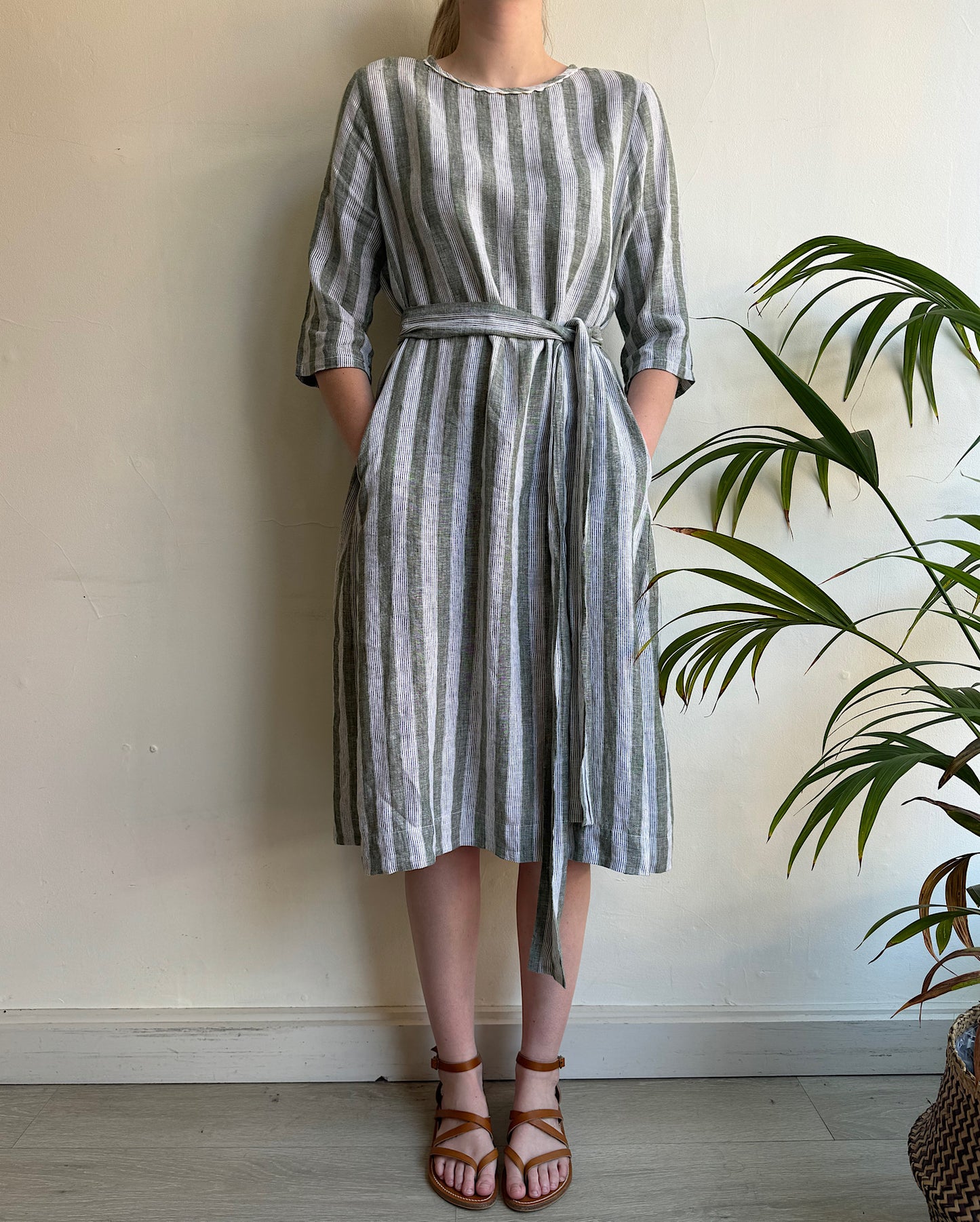 SALE Stripe Linen Dress ~ Size XS