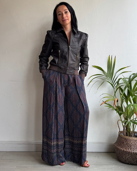 Brown Leather Jacket ~ Size 8