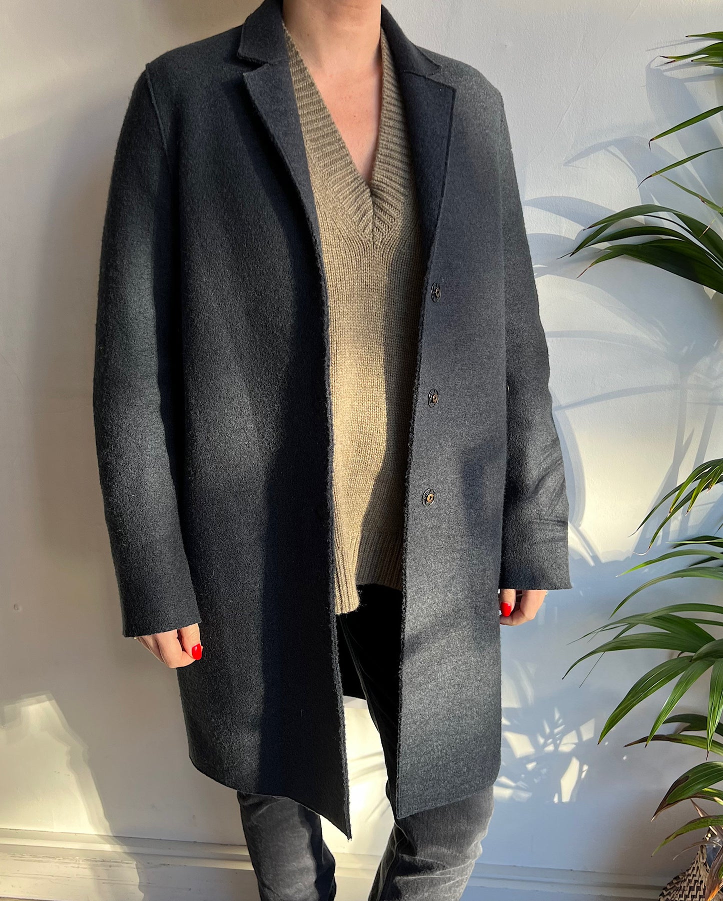 Navy Wool Coat ~ Size 8