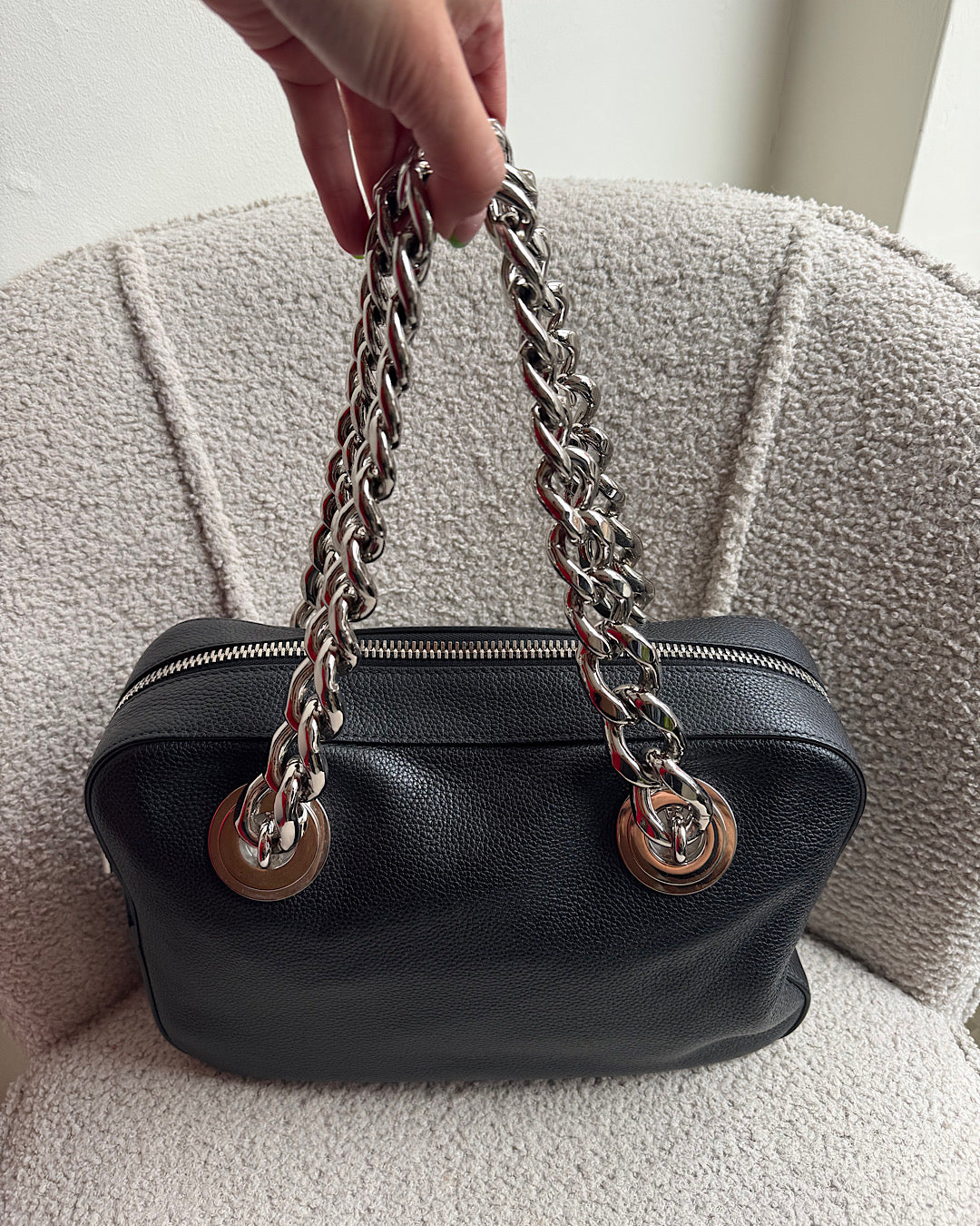 Prada Bag With Silver Chain Handles