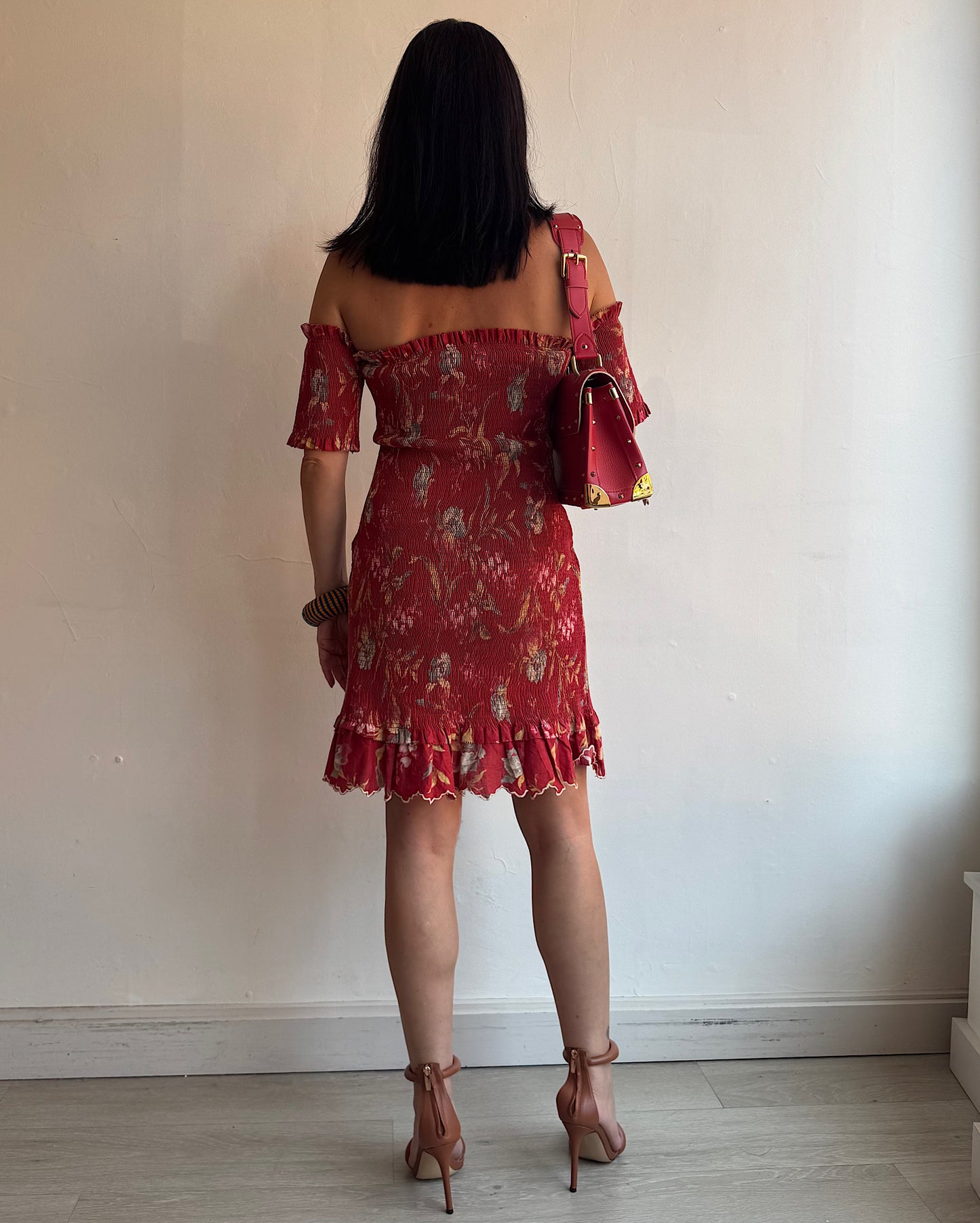 Zimmermann Red Floral Mini Dress ~ Size 8