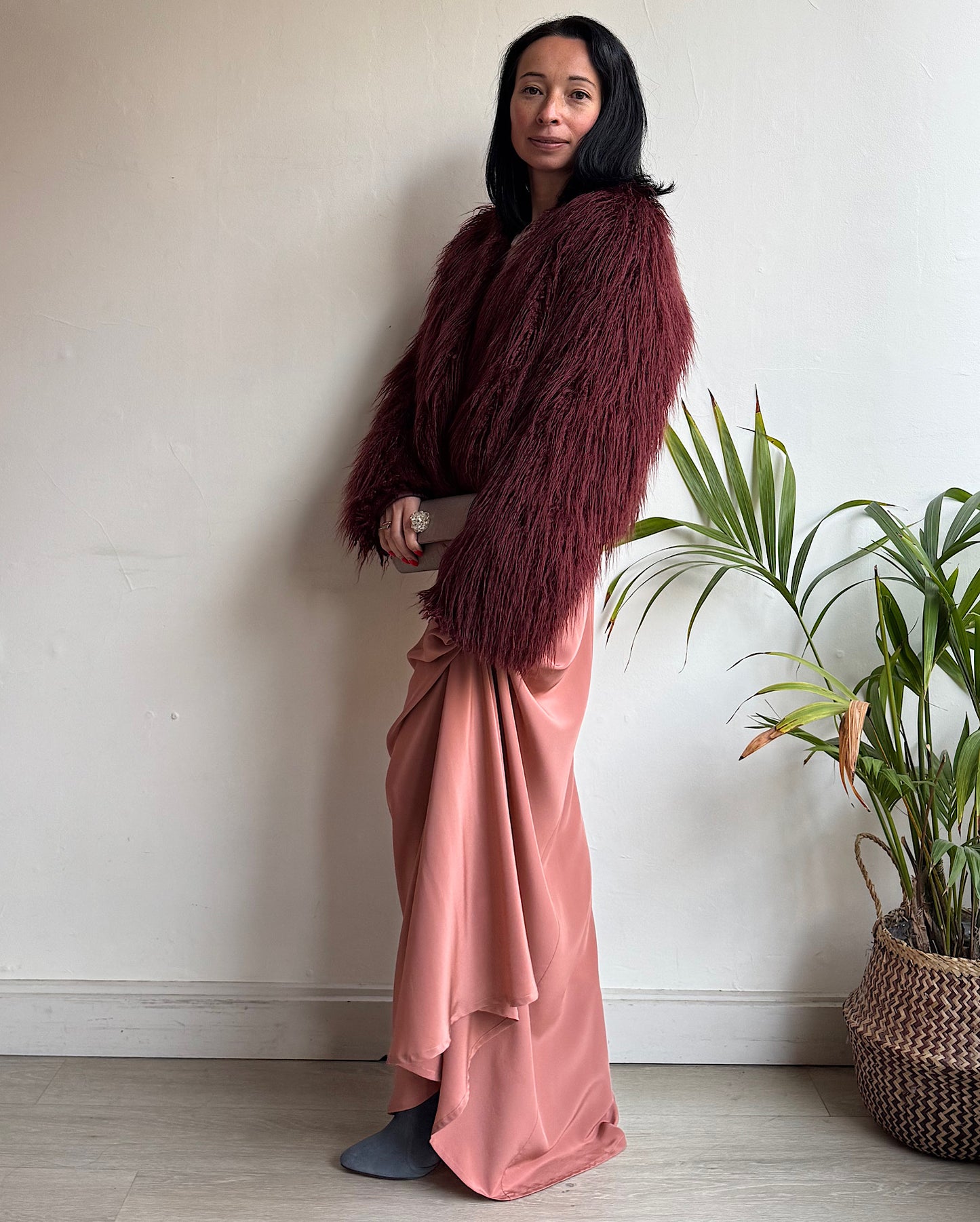 Pink Silk Skirt ~ Size XS