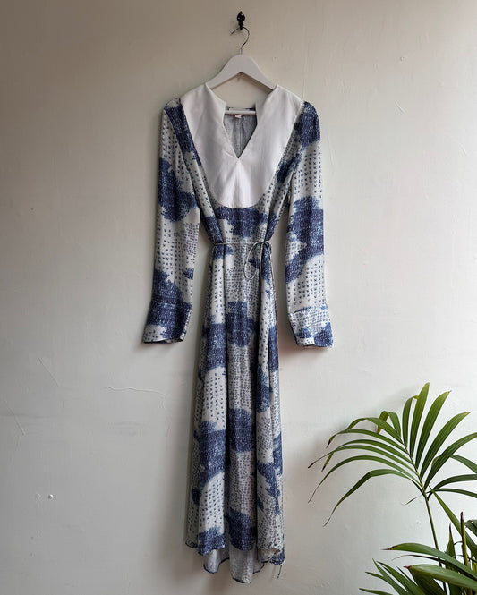 Silk Patterned Dress ~ Size M