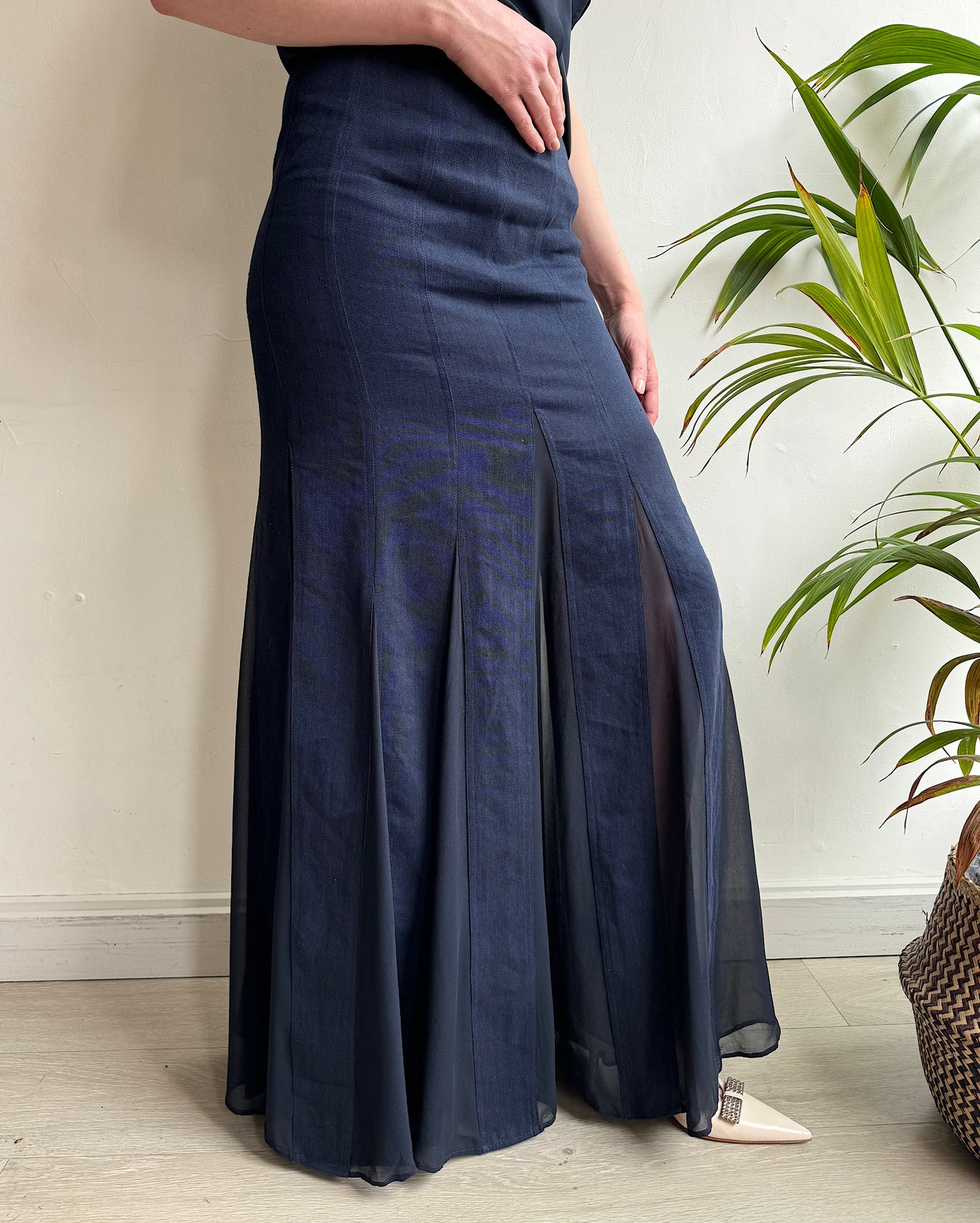 Navy Blue Maxi Skirt ~ Size 10