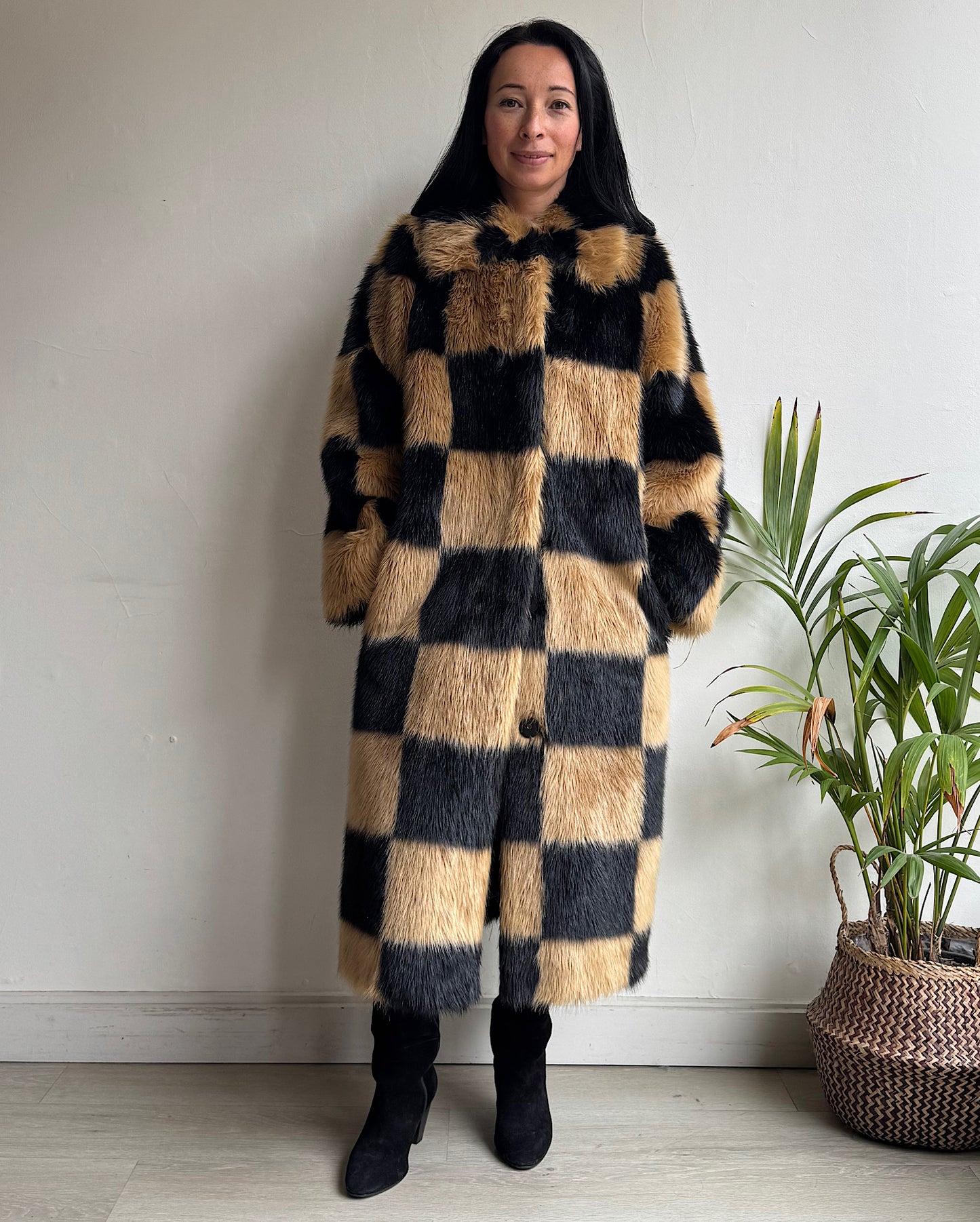 Faux Fur Coat ~ Size 8