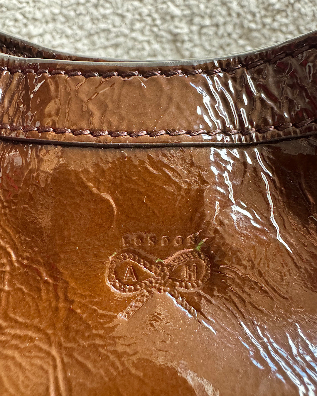 Anya Hindmarch Brown Patent Bag