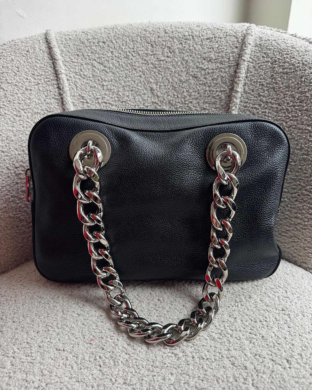 Prada Bag With Silver Chain Handles