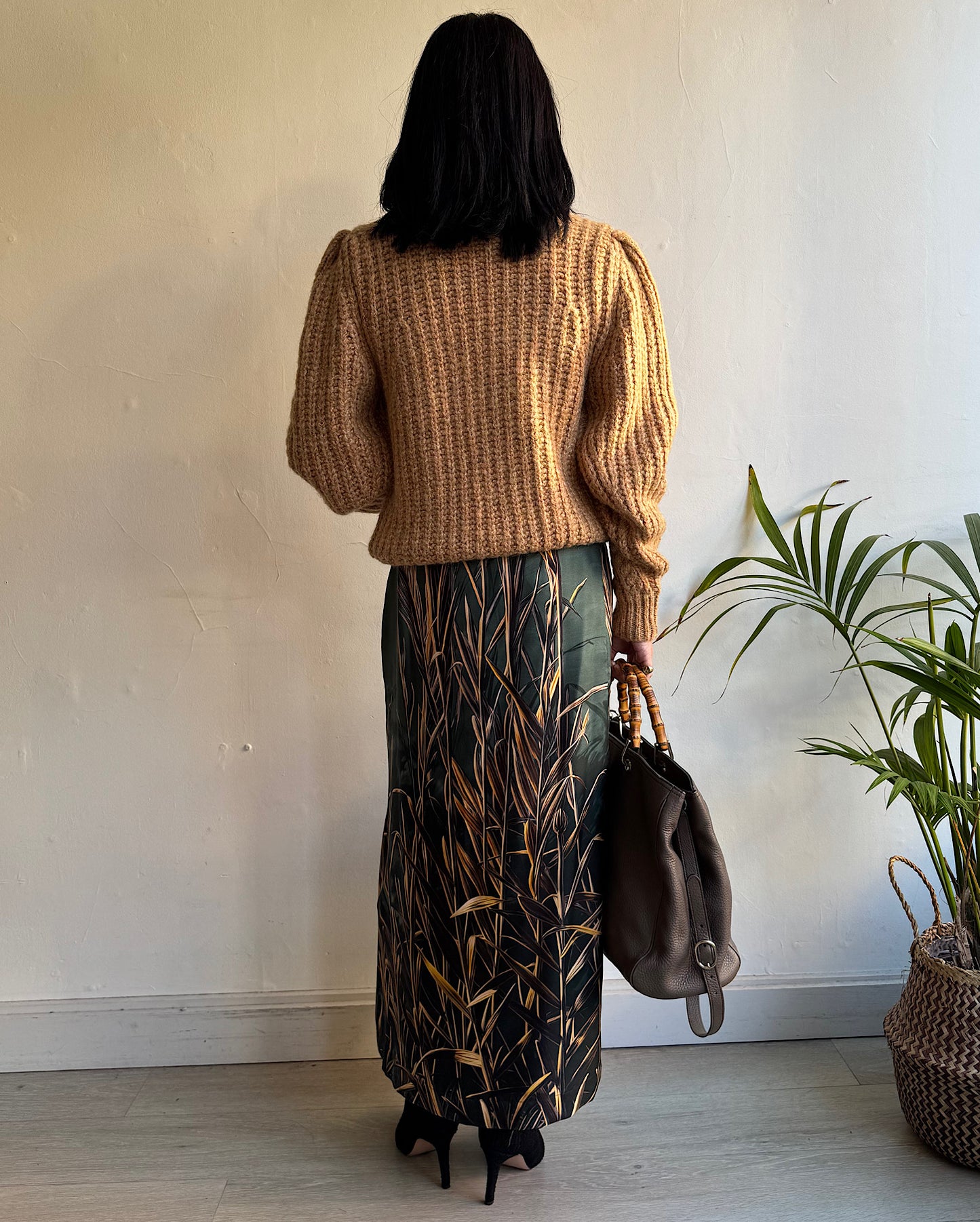 Green Silk Skirt ~ Size M