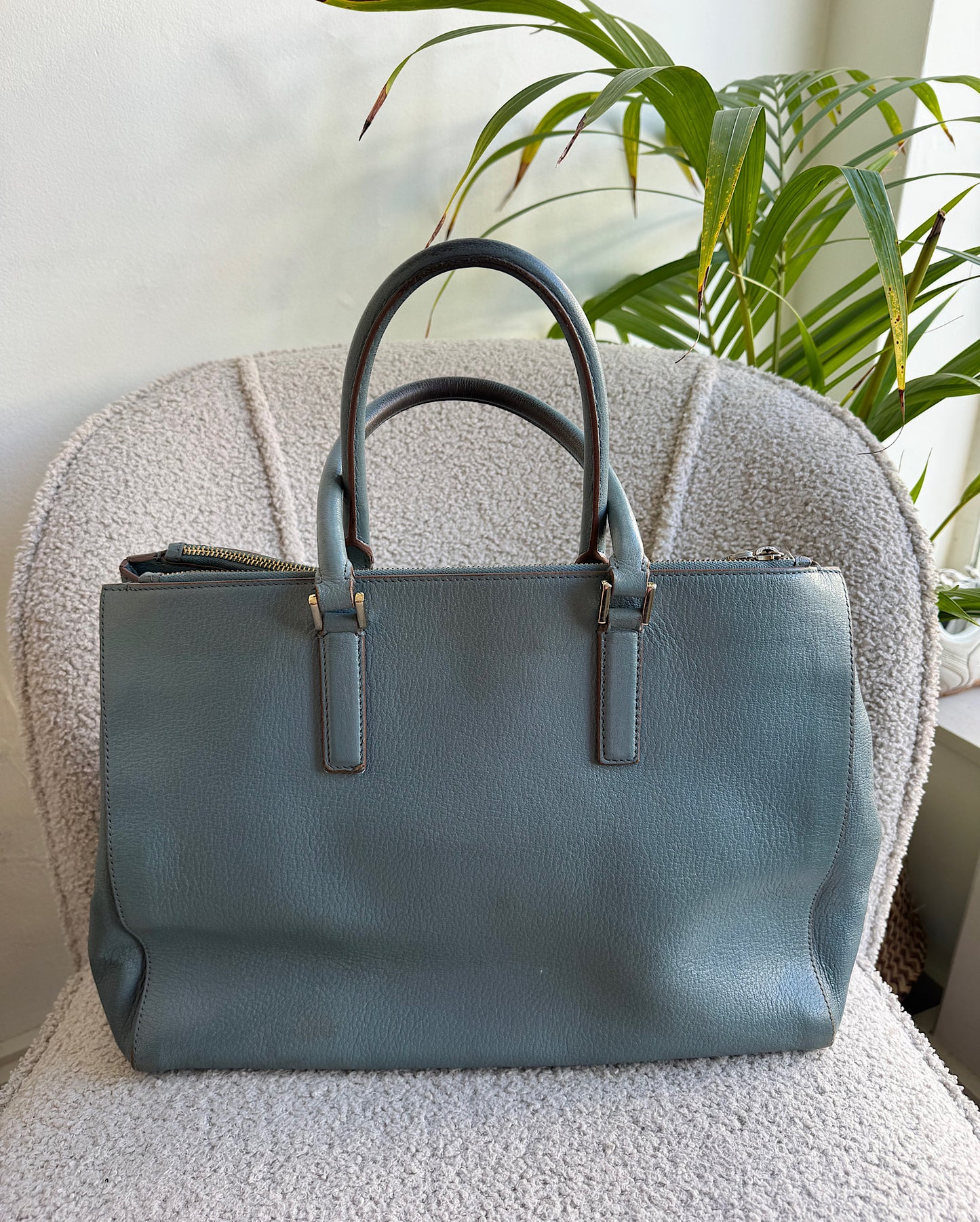 Teal Leather Tote