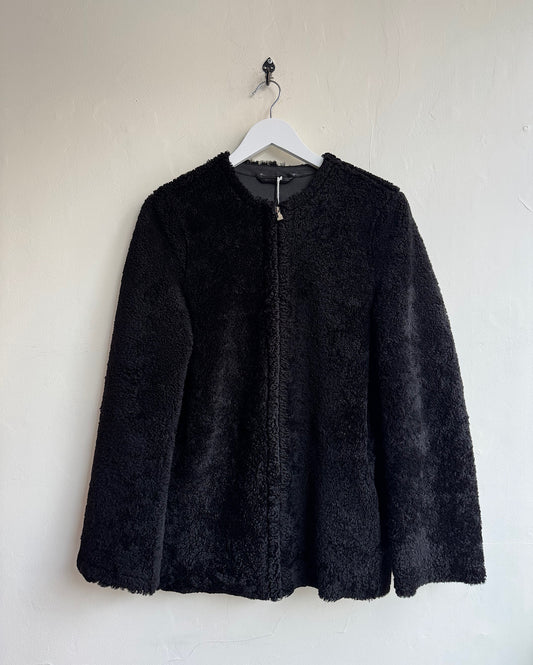 Black Shearling Jacket ~ Size 8