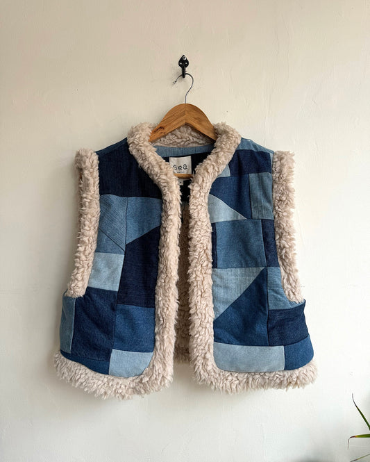 Denim Patchwork Gilet ~ M