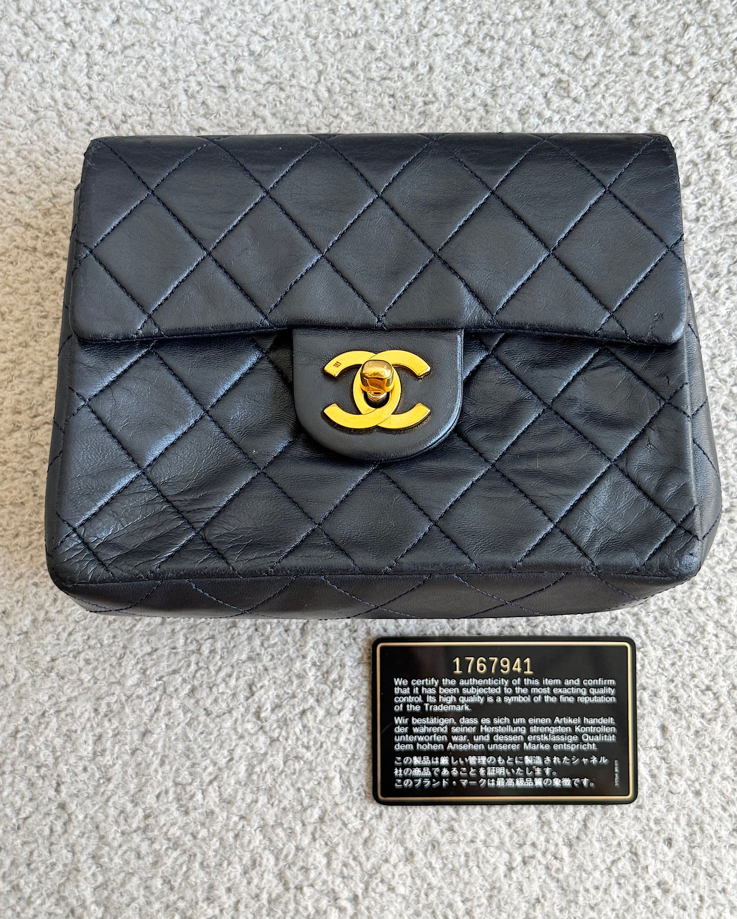 Chanel Navy Square Classic Flap Bag