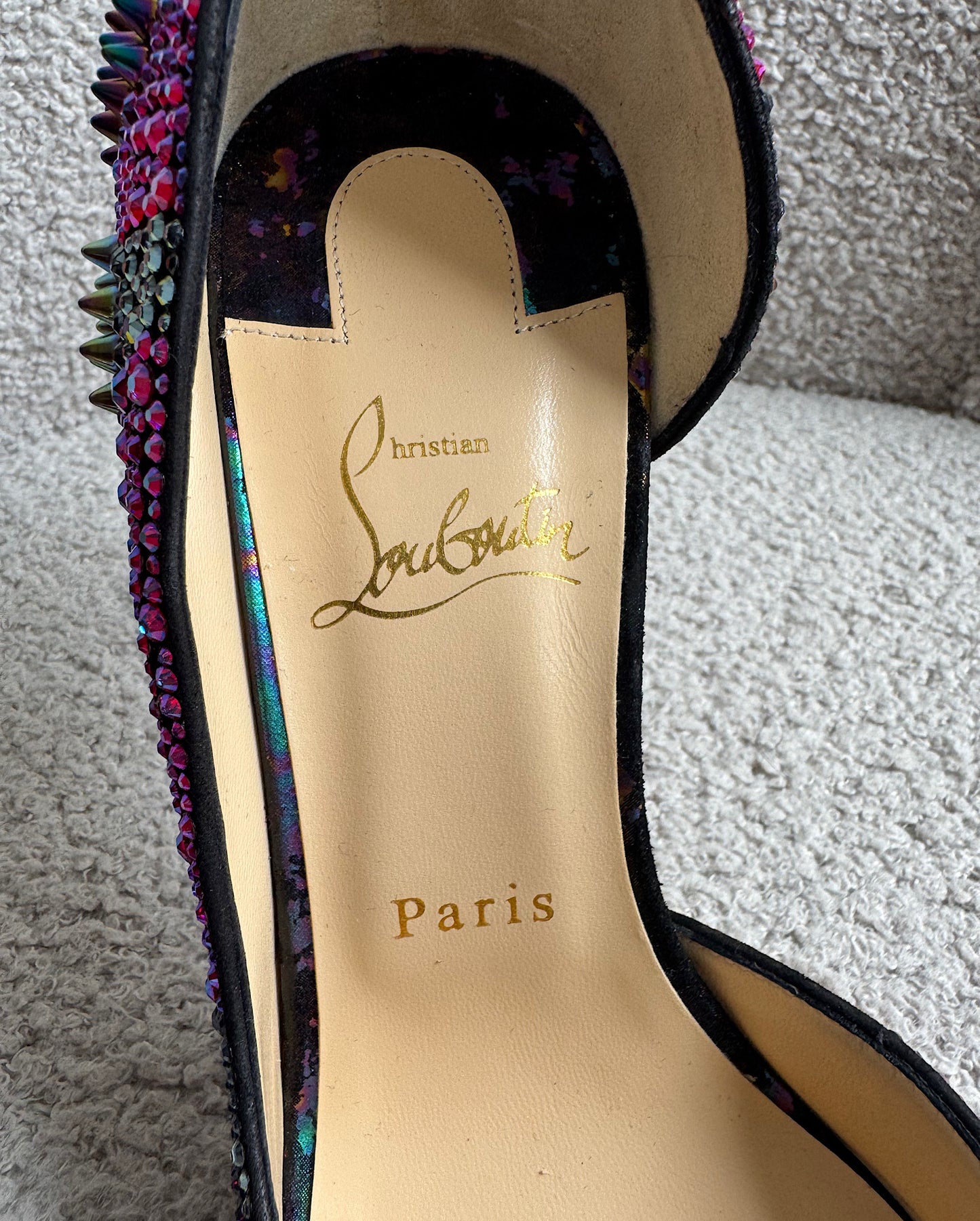 Iriza Diamanté Studded Heels ~ Size 6.5