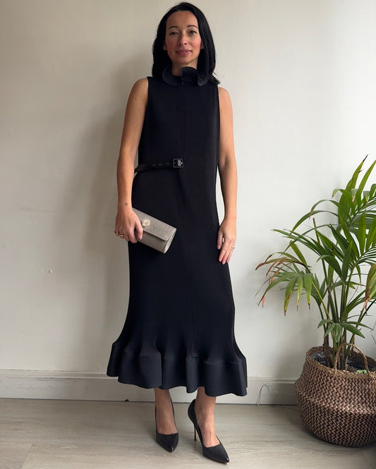 Black Pleated Dress ~ Size S