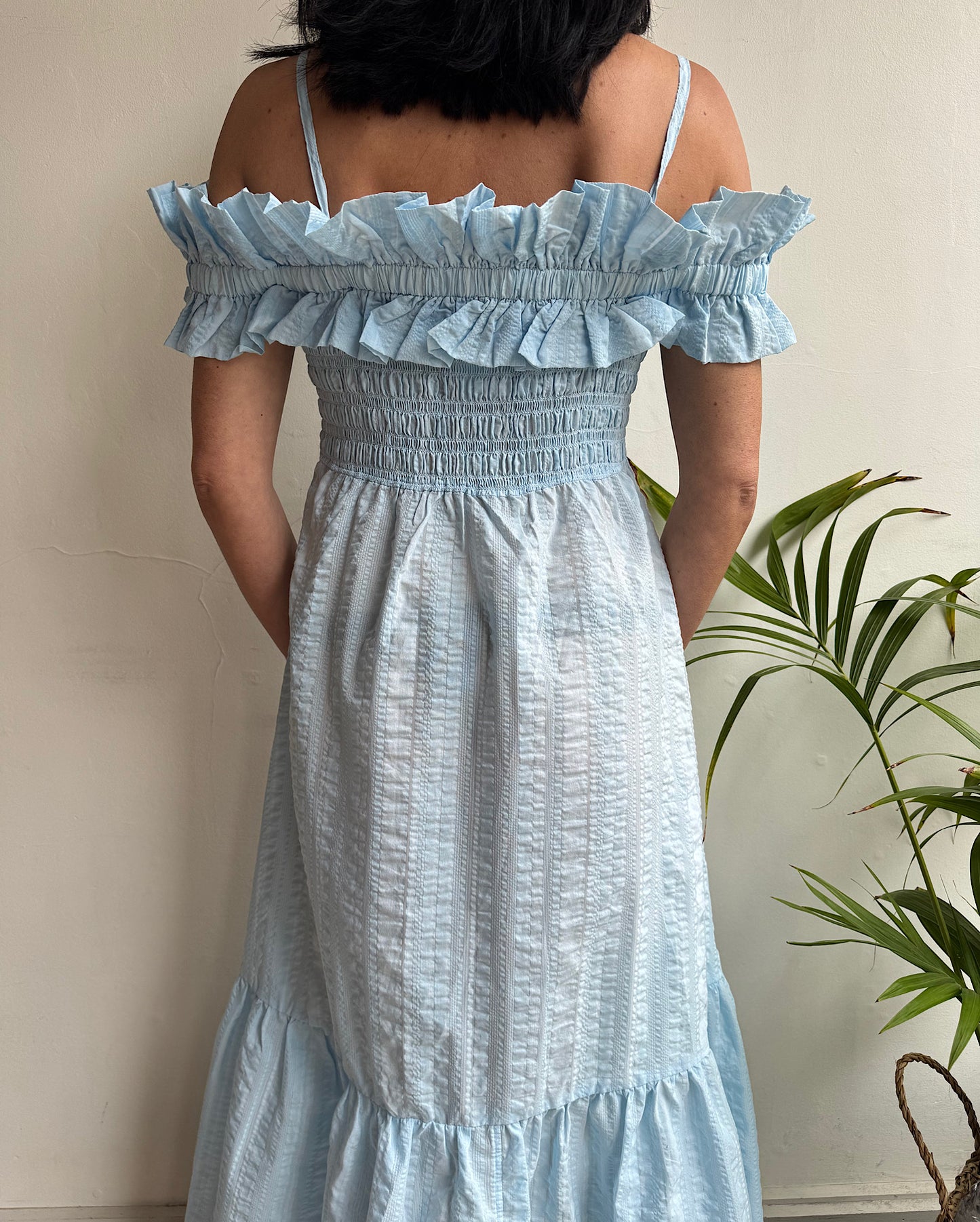 Blue Ruffle Dress ~ Size 8