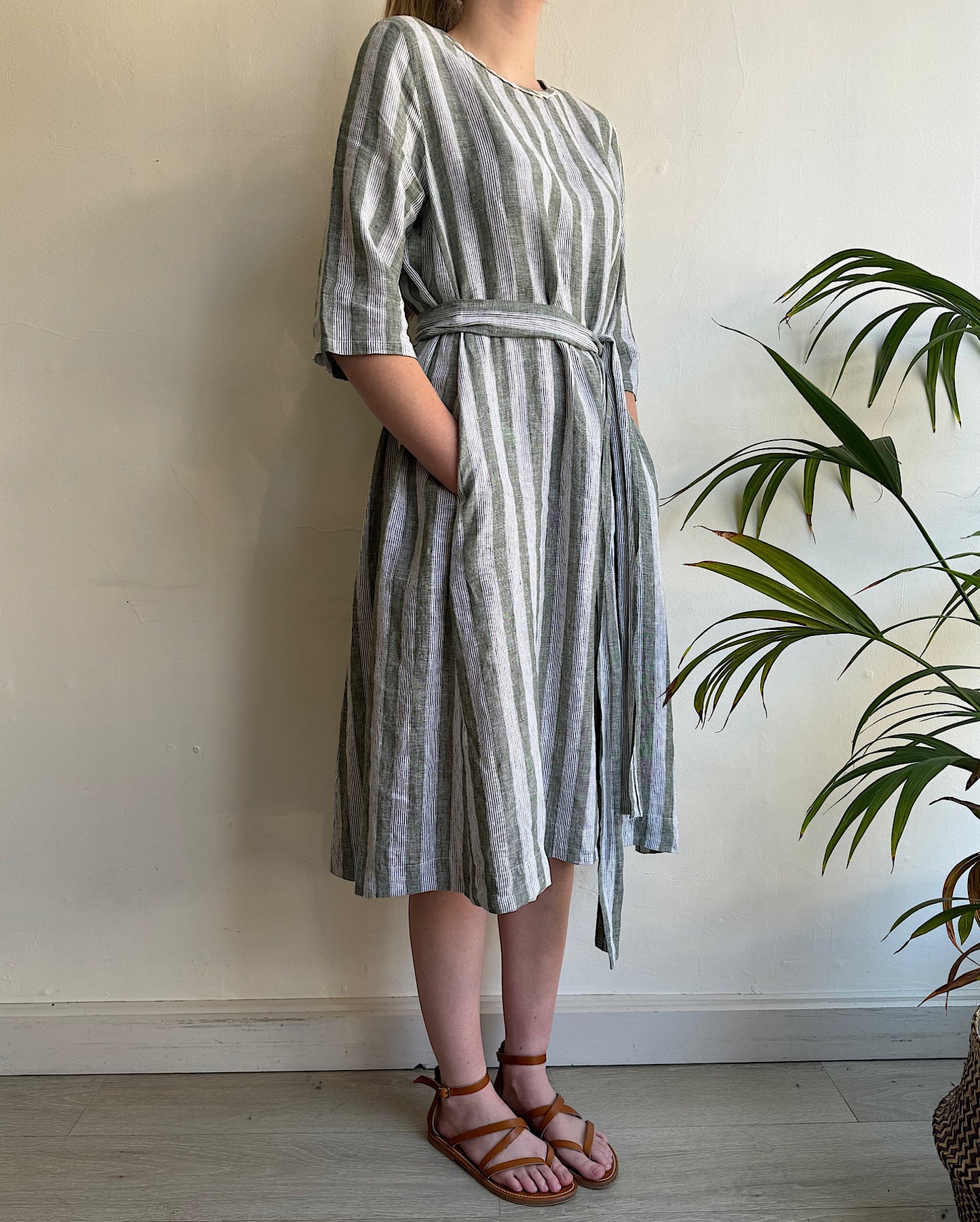 SALE Stripe Linen Dress ~ Size XS