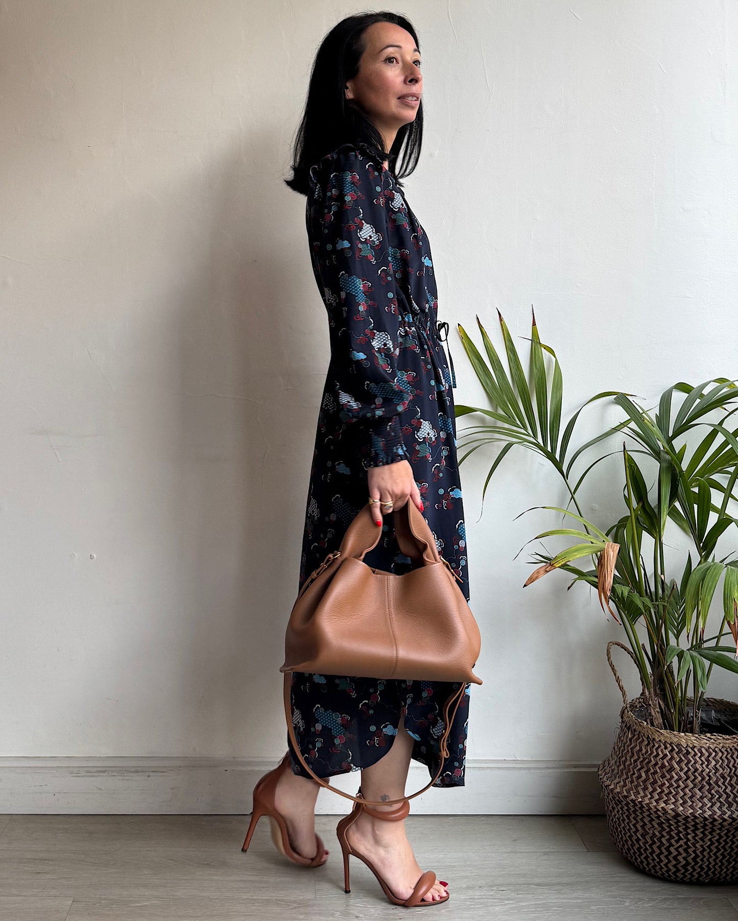 Silk Patterned Dress ~ Size 8