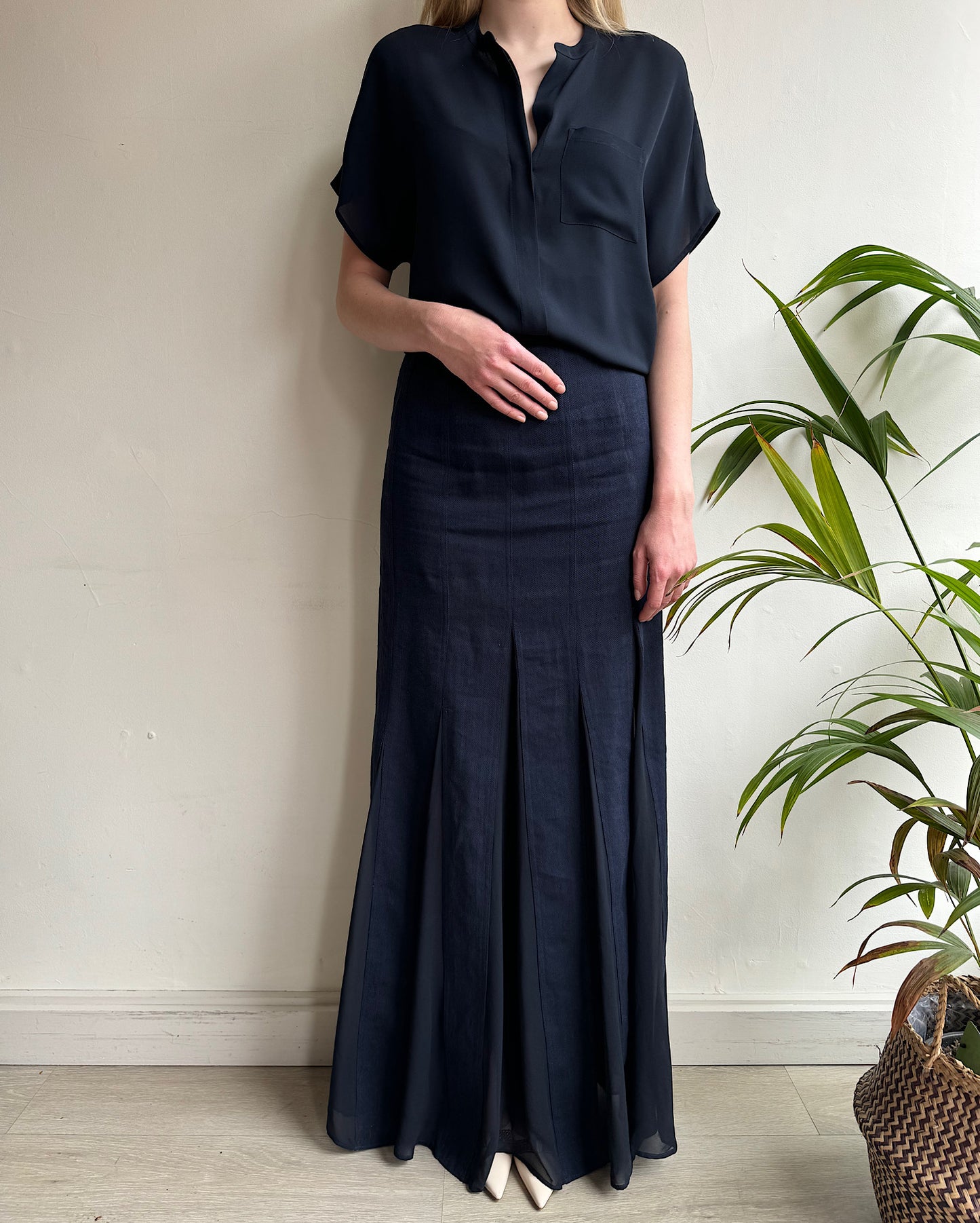 Navy Blue Maxi Skirt ~ Size 10