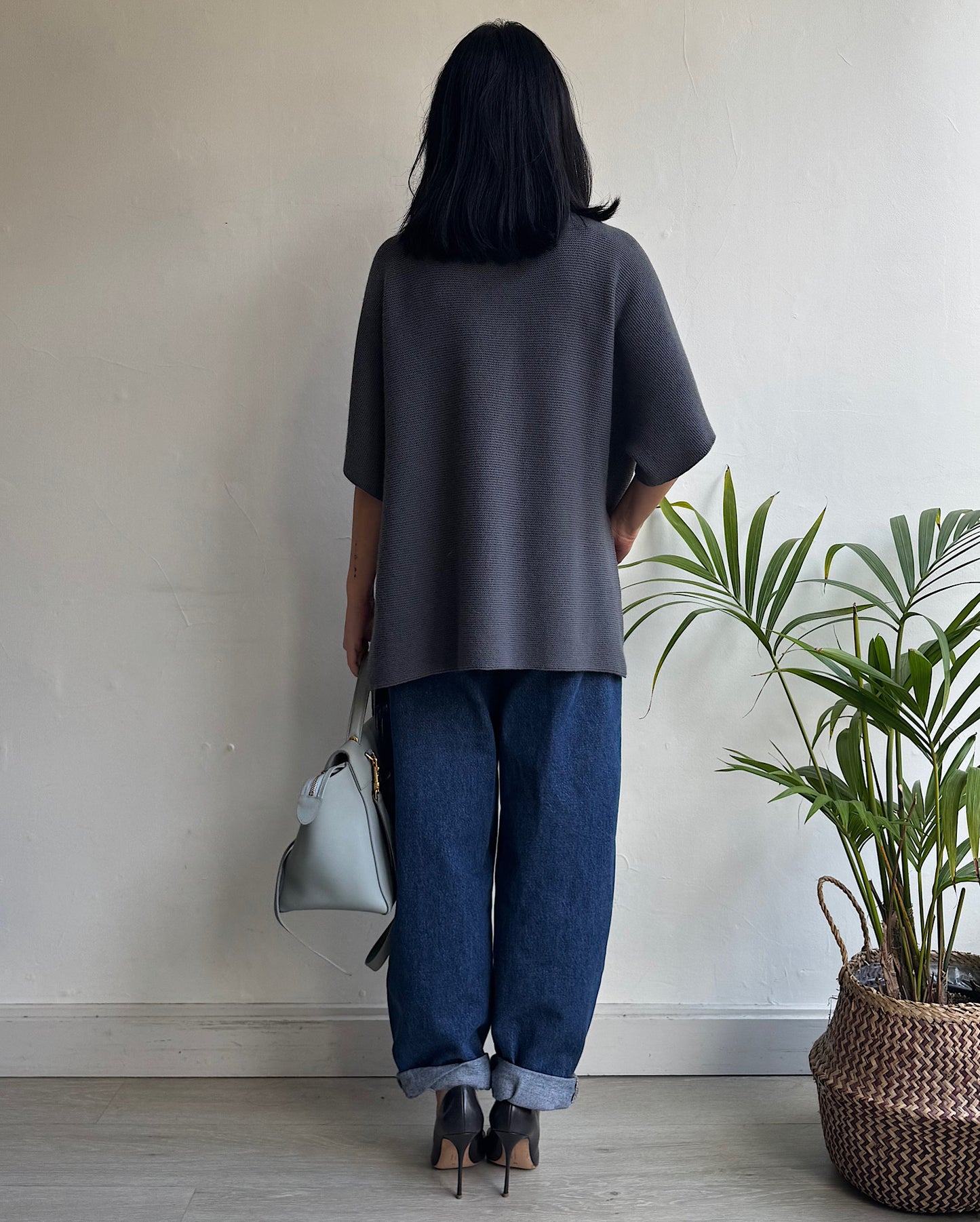 Grey Fringed Knit ~ Size M