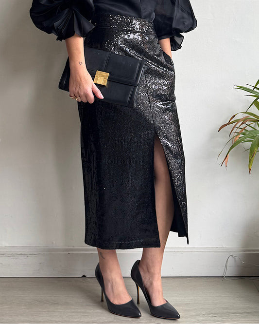 Black Sequin Skirt ~ Size 8