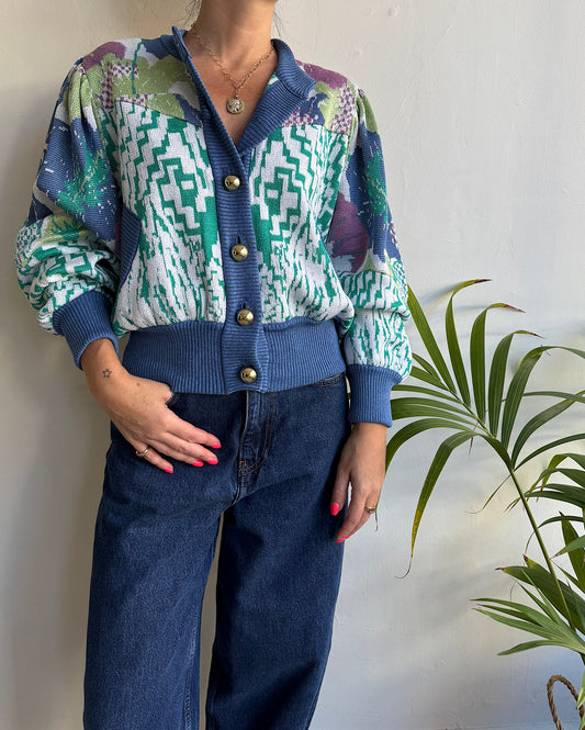 Patterned Knitted Bomber ~ Size M