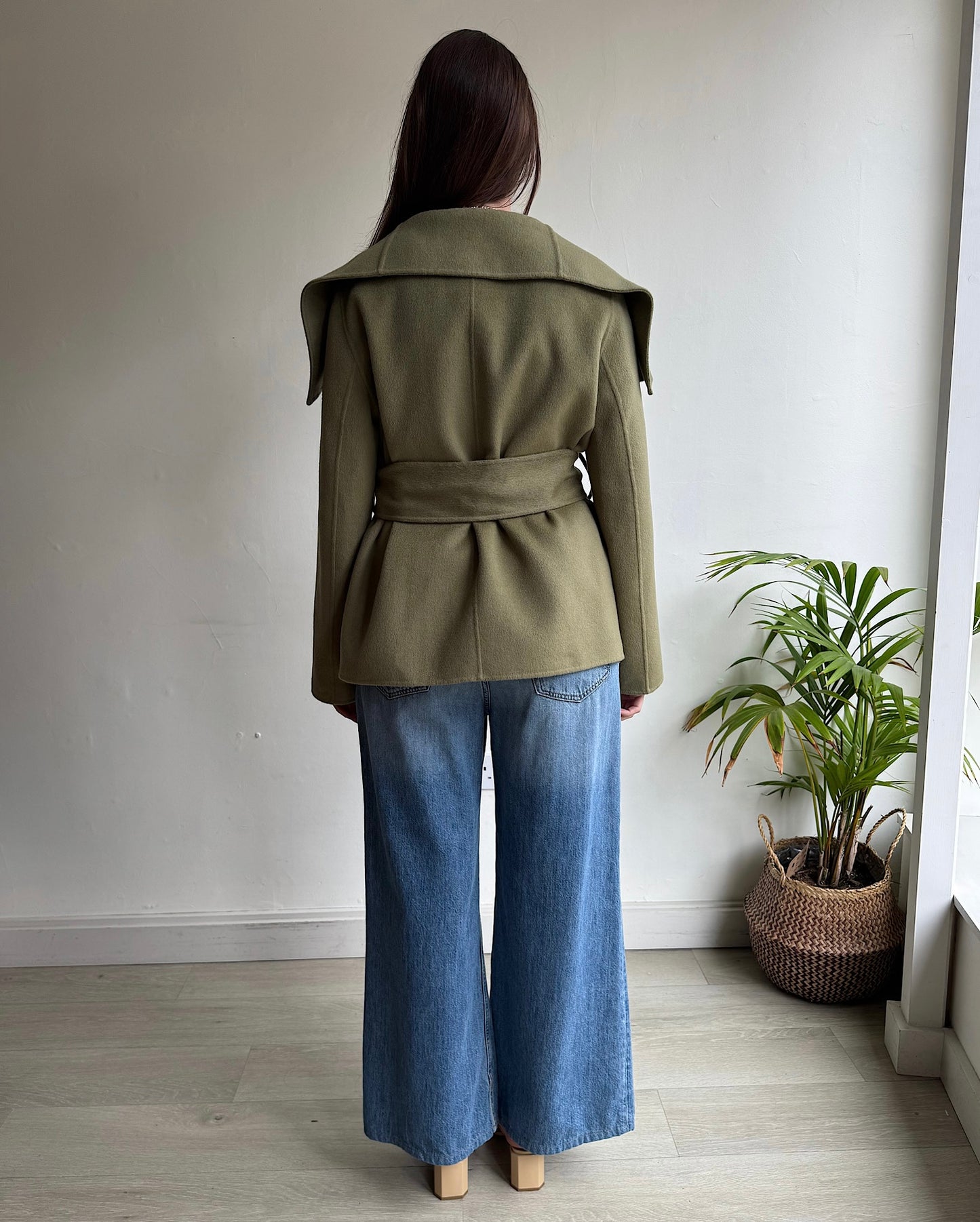 Green Wool Cashmere Coat ~ Size 8/10