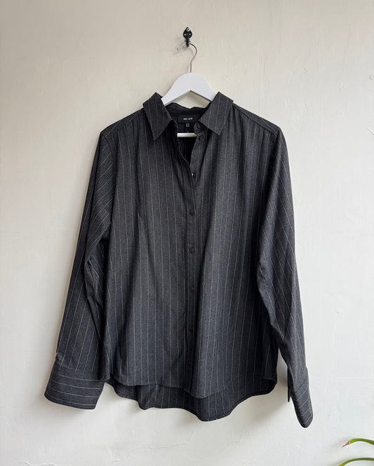 Charcoal Pinstripe Shirt ~ Size 16