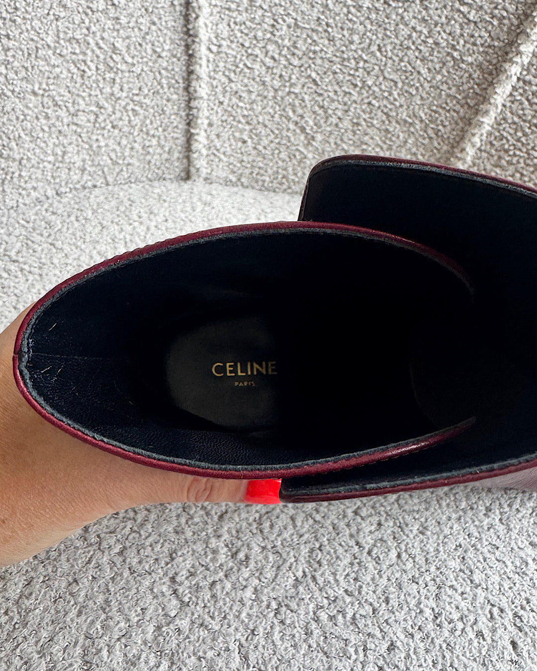 Celine Burgundy Ankle Boots ~ Size 6.5