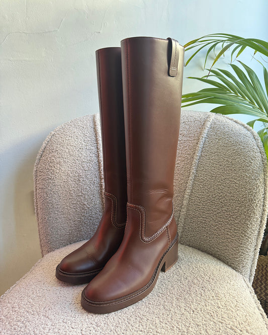 Brown Leather “Mallo” Boots ~ Size 4